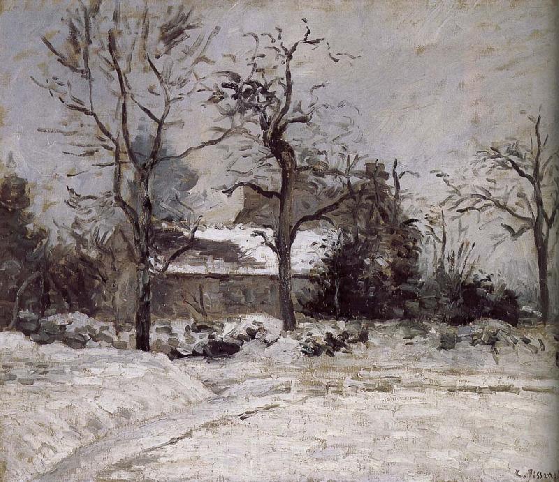 Camille Pissarro snow house